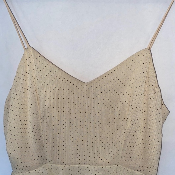 NWT Endless Rose Polka Dot Ruffle Strap V-Neck Ivory Mini Dress size Small NEW - Picture 2 of 8